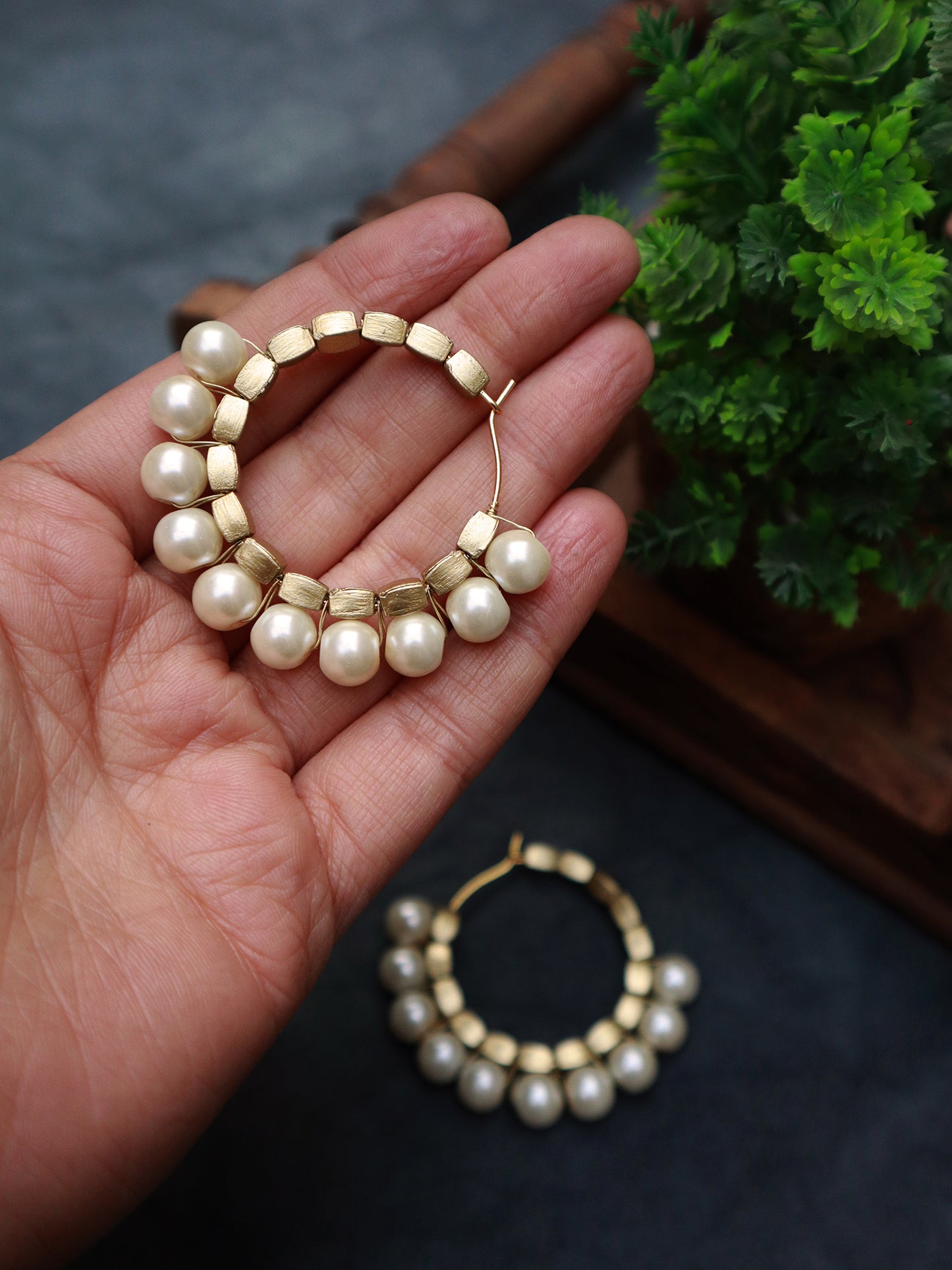 Pearl Hoop Earrings