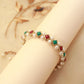 YUGAL SUTRA - Emerald-Marsala Stone and Pearl Bracelet