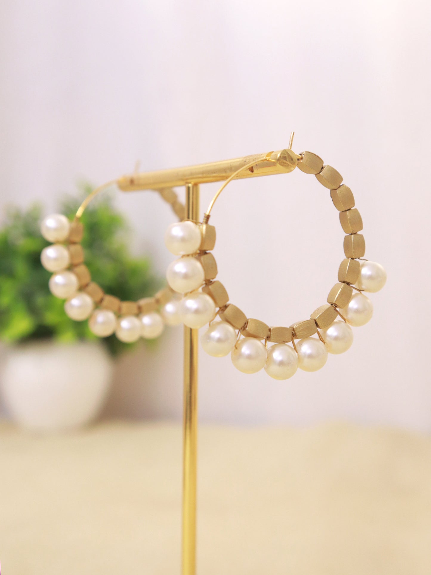 Pearl Hoop Earrings