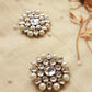 Kundan and Pearl Big Round Studs