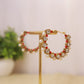 Square Kundan Beaded Hoops