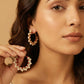 Square Kundan Beaded Hoops