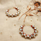 Square Kundan Beaded Hoops