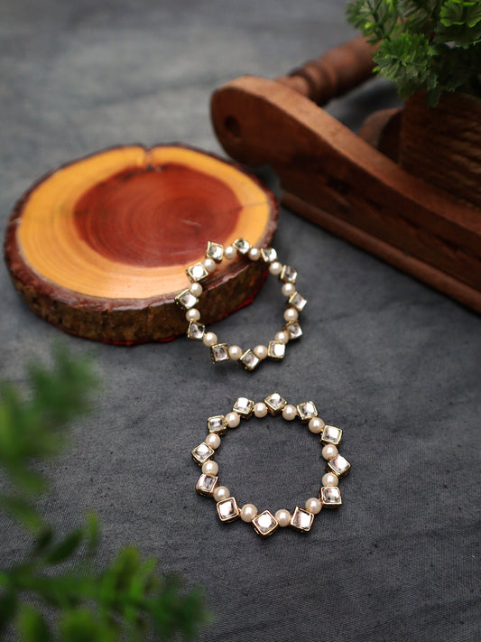 Pearl and Kundan Hoops