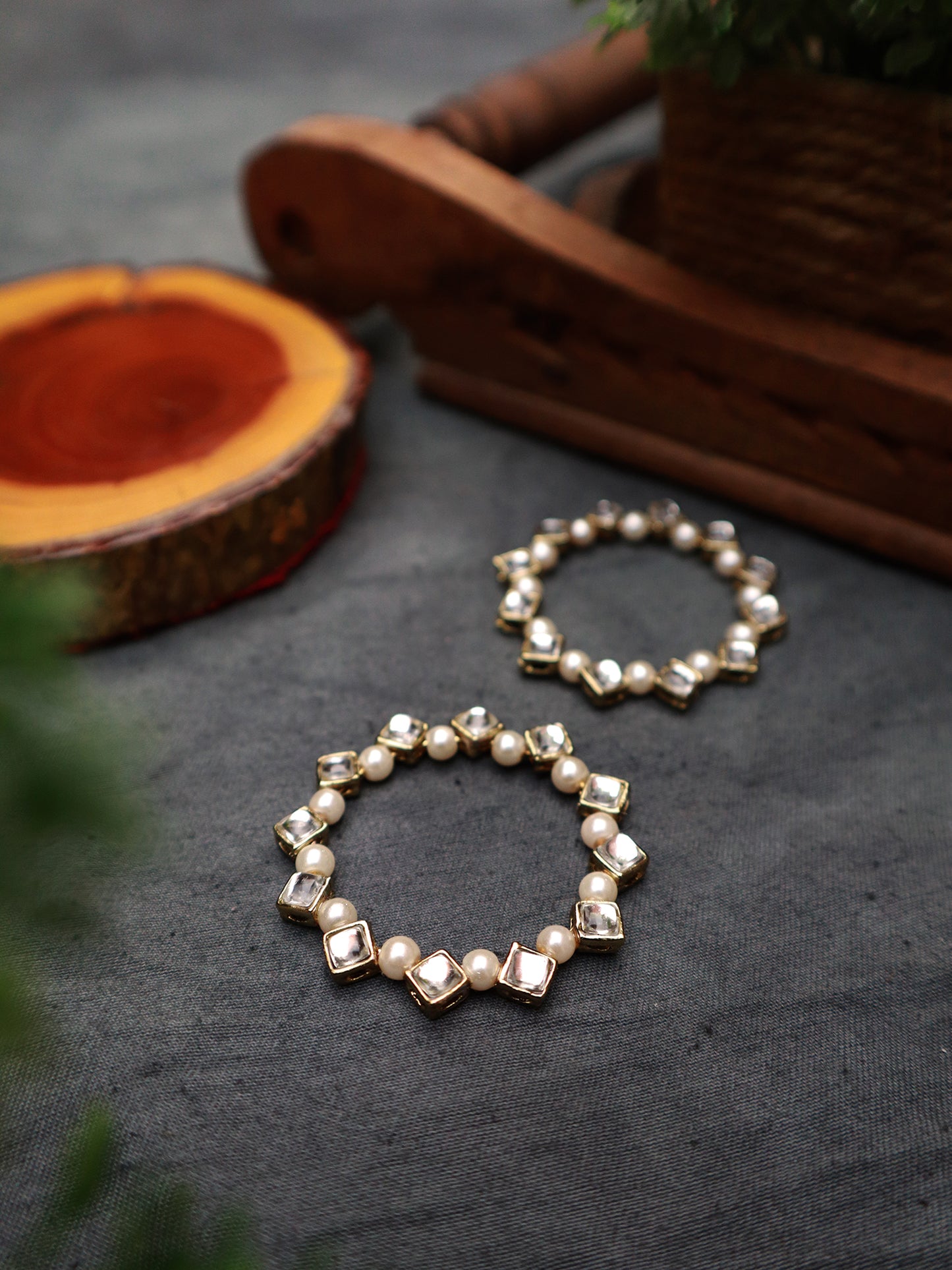 Pearl and Kundan Hoops