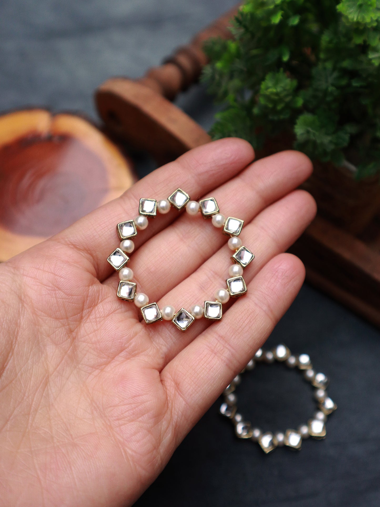 Pearl and Kundan Hoops