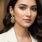 Natural Carnelian and Kundan Chandelier Earrings