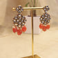 Natural Carnelian and Kundan Chandelier Earrings