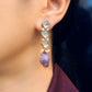 Amethyst and Kundan Dangler Earrings