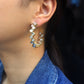 Kundan Square Hoop Earrings