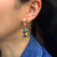 Multicolor Square Hoop Earrings