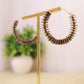 Golden Square and Beads Hoop Earrings