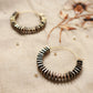 Golden Square and Beads Hoop Earrings