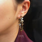 Golden Kite and Beads Hoop Earrings