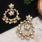 Kundan Flower Chandbali Earrings