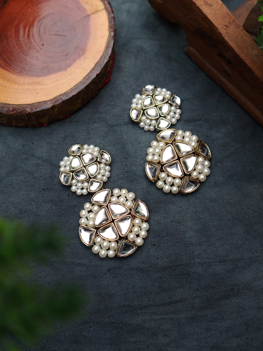 Kundan and Pearl Statement Dangler Earrings