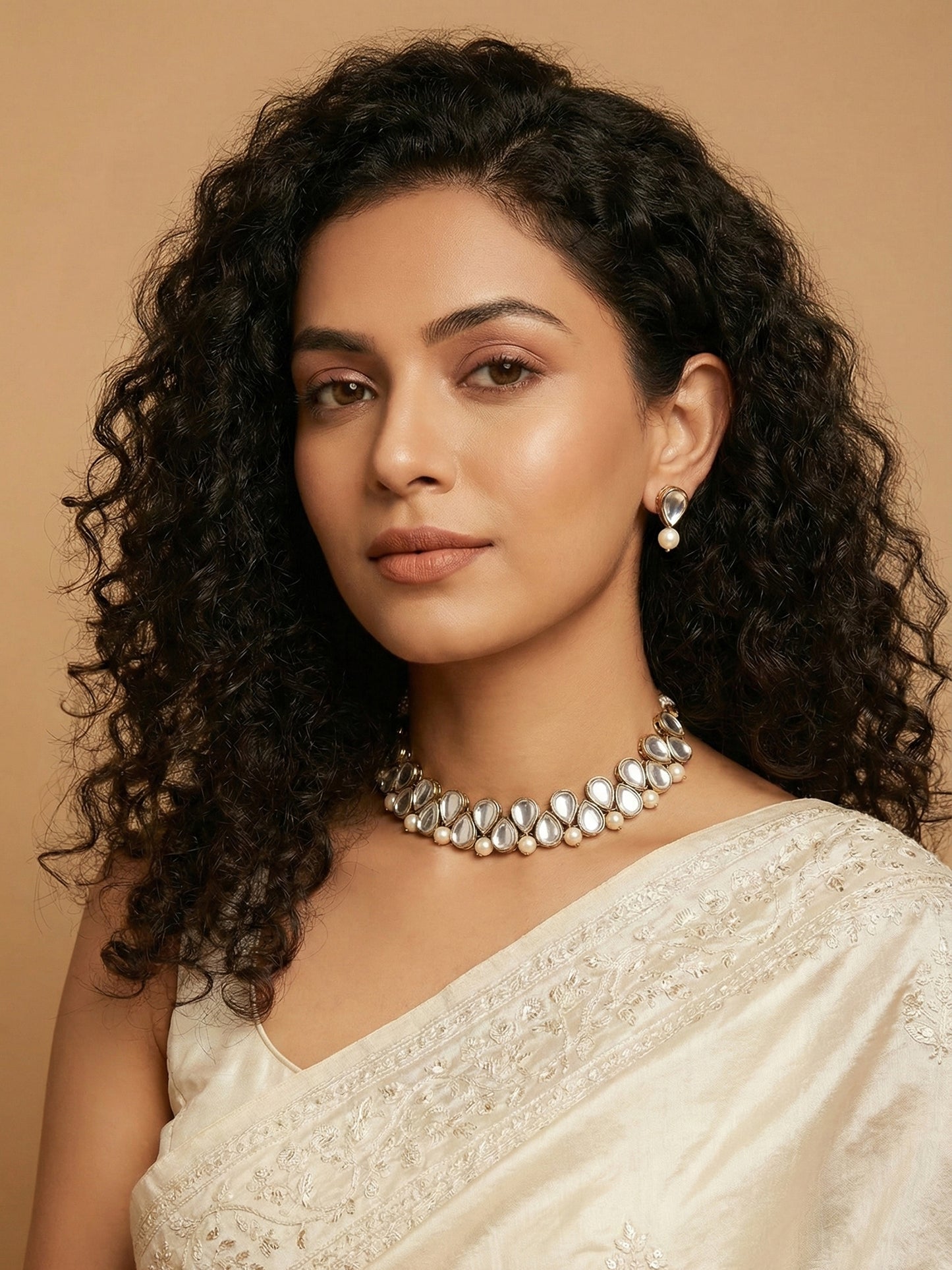 Kundan and Pearl Necklace Set - Big