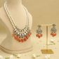 Carnelian and Kundan Long Layered Necklace Set