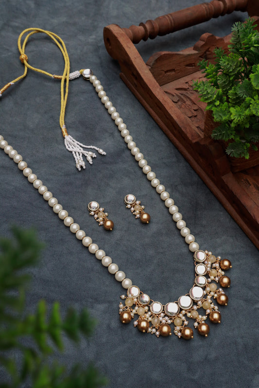 Golden Beads and Kundan Long Necklace