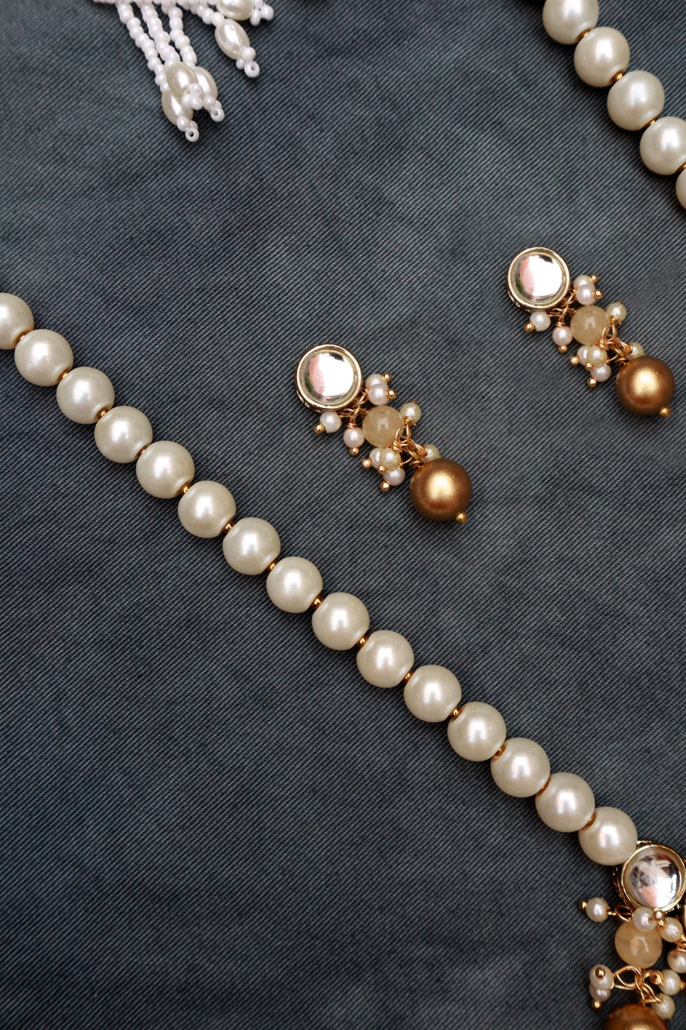 Golden Beads and Kundan Long Necklace