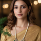 Green Beads and Kundan Long Necklace