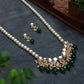 Green Beads and Kundan Long Necklace