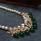 Green Beads and Kundan Long Necklace