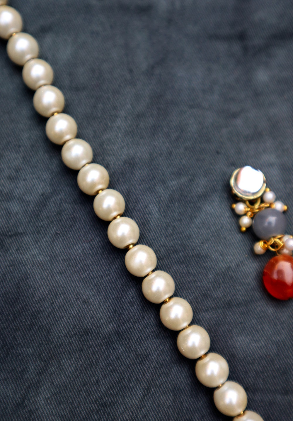 Carnelian and Kundan Long Necklace