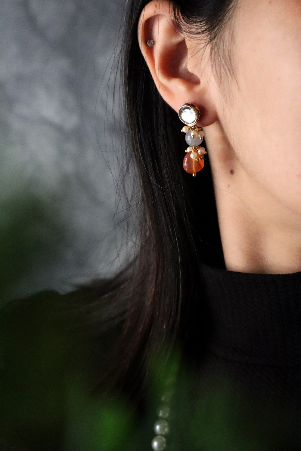 Carnelian and Kundan Long Necklace