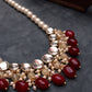 Red Beads and Kundan Long Necklace