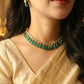 Kundan Linear Choker Set - Green