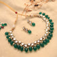Kundan Linear Choker Set - Green