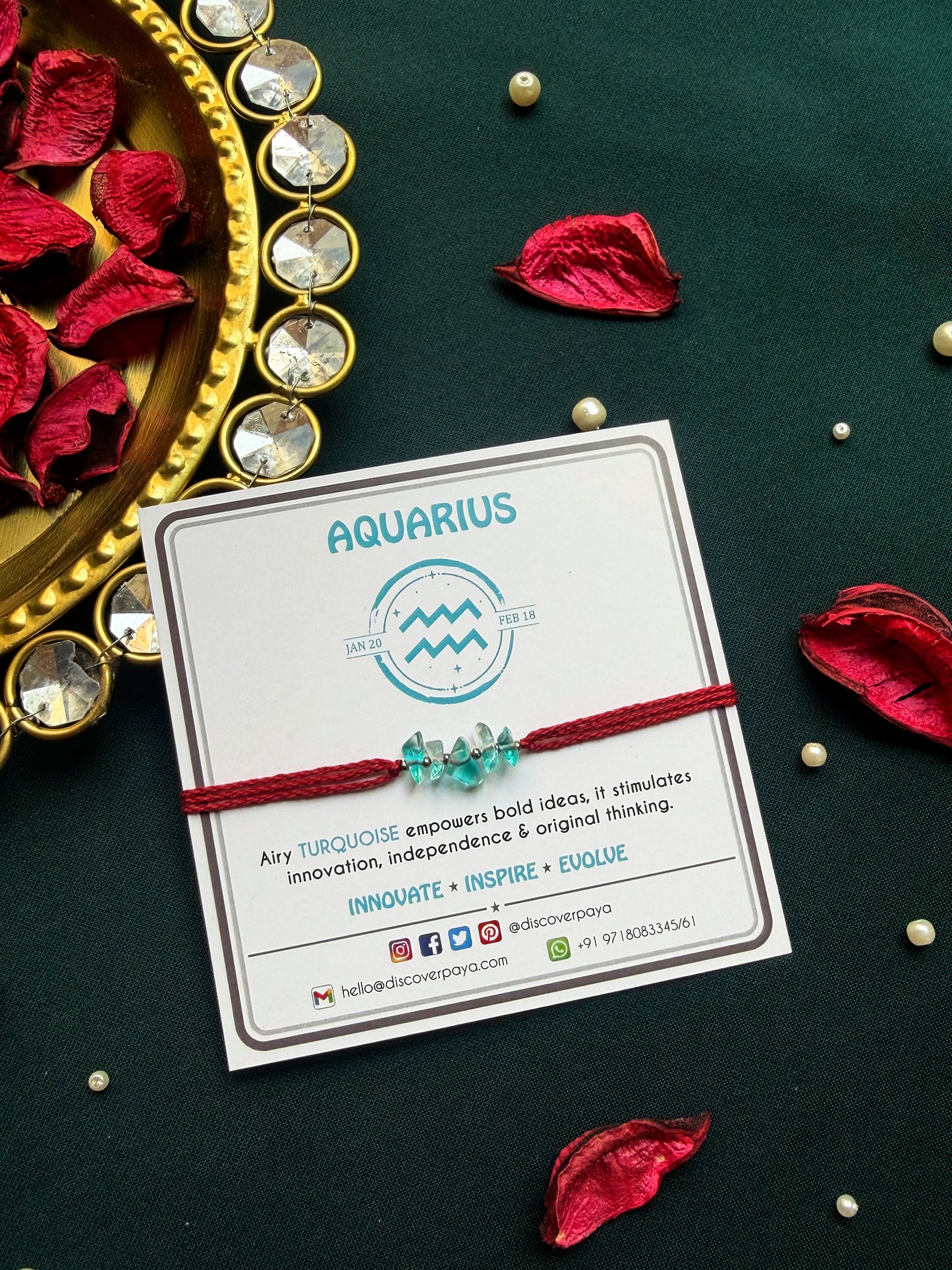 PAYA Unisex Lucky Color Healing Zodiac Rakhi