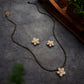 Flower Mangalsutra Necklace Set - Pearl