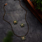 Flower Mangalsutra Necklace Set - Green