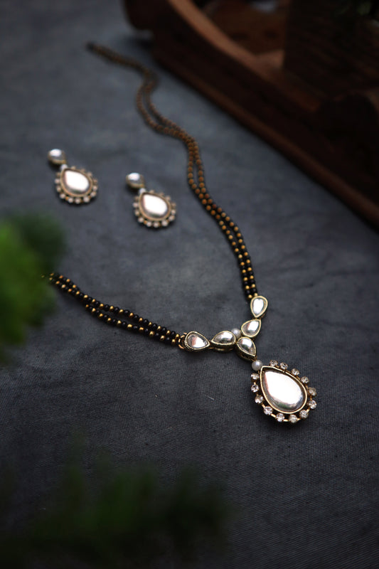 Kundan and Stone Mangalsutra Necklace - White