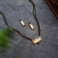 Minimalist Golden Baguette Mangalsutra Necklace Set