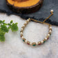 Emerald-Marsala Stone and Pearl Bracelet