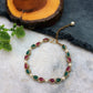 Drop Emerald-Marsala Stone and Pearl Bracelet