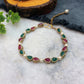 Drop Emerald-Marsala Stone and Pearl Bracelet