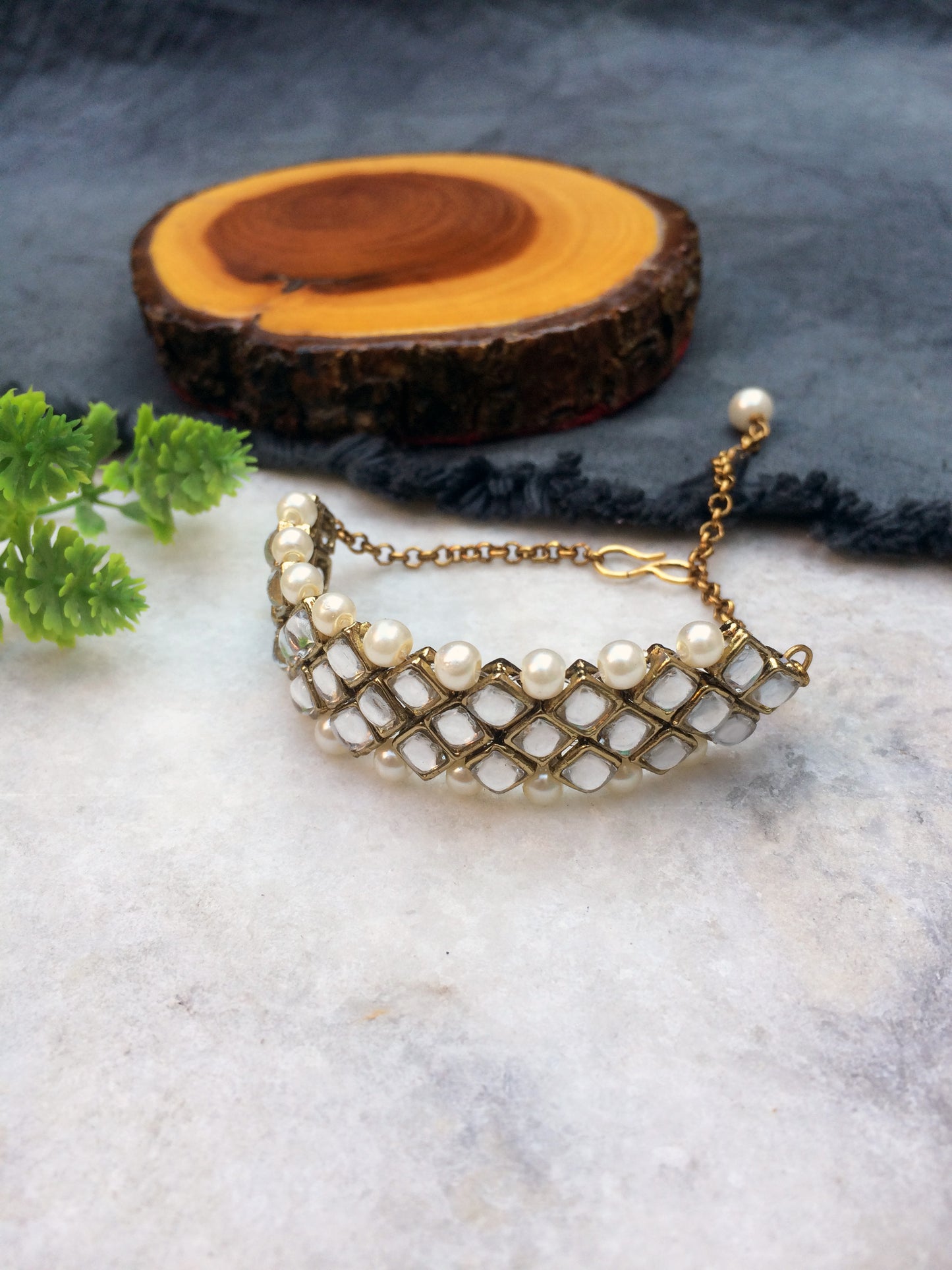 Kundan and Pearl Bracelet