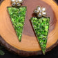 Green Glass Dangler Earrings