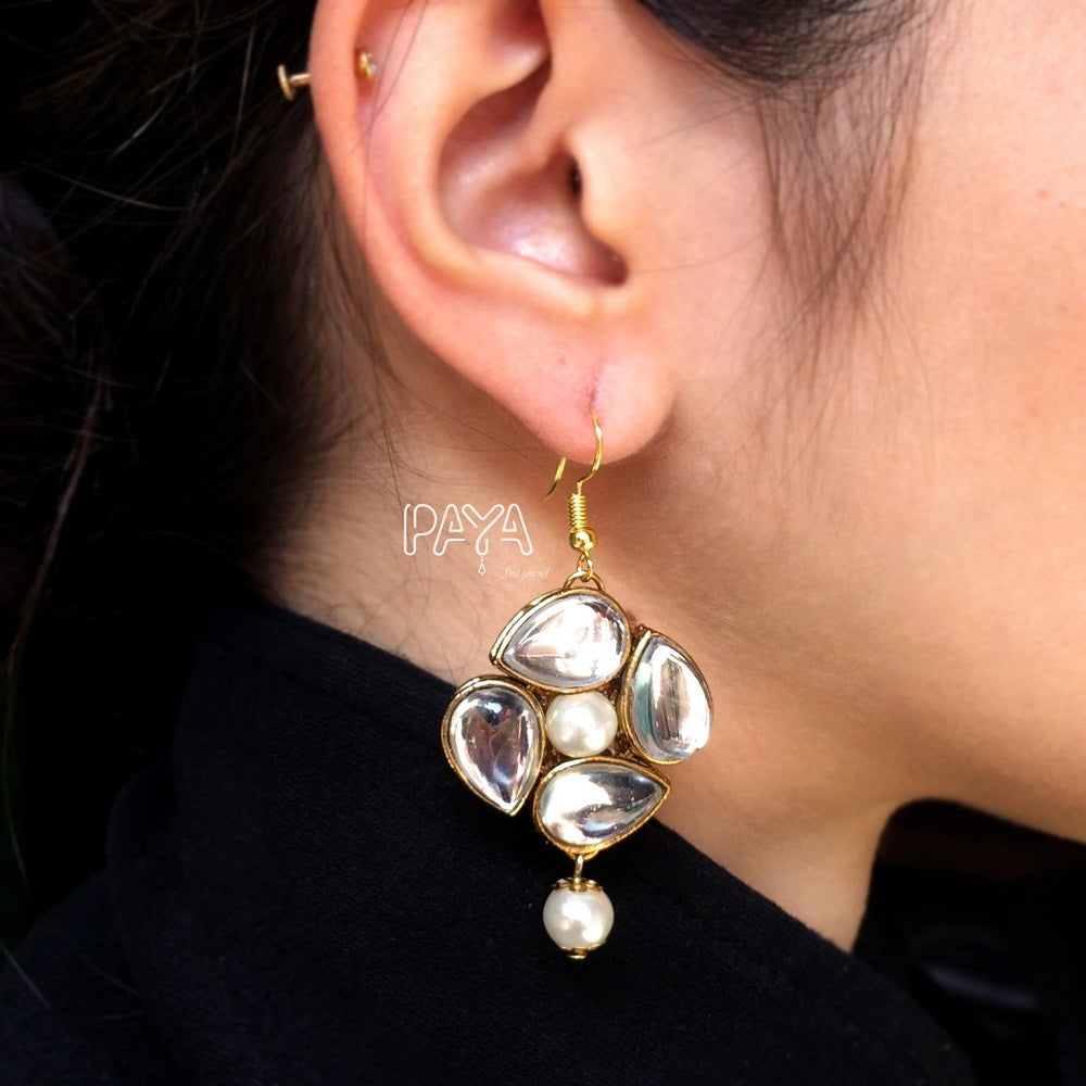 Amazon.com: Abhika Creations Grey Kundan Drop Earrings Handmade In India  Designer Jewelry Gift For Women Kundan Earrings Lightweight Easy To Wear  Party Wear Little Earrings : Handmade Products