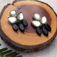 Black Stone and Kundan Dangler Earrings