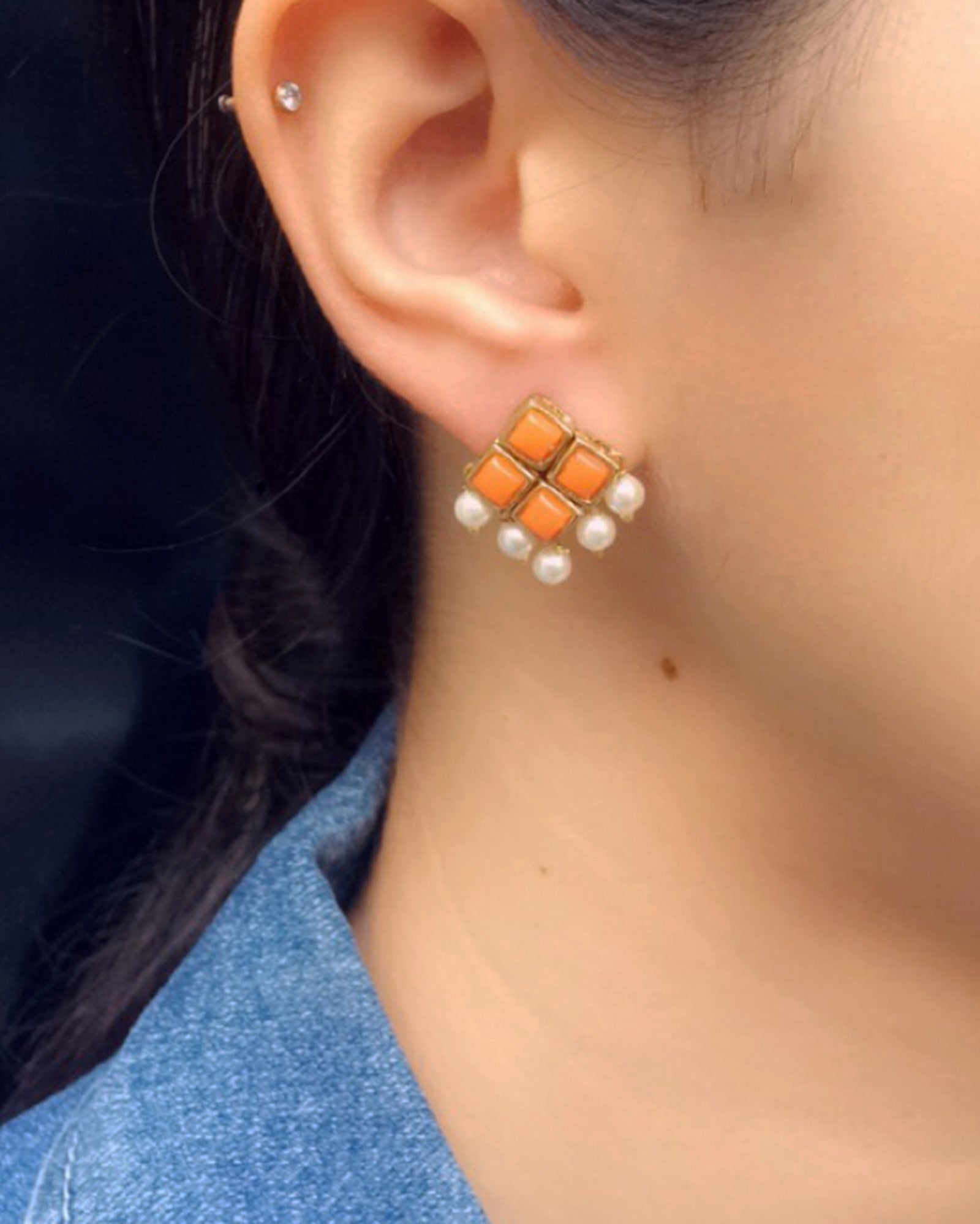 Taraka Stud Earrings – Rangoli Design Big - Swaabhi