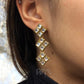 Square Kundan Dangler Earrings