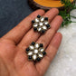 Black Stones and Kundan Small Round Studs