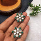 Green Stones and Kundan Small Round Studs