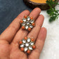 Orange Stones and Kundan Small Round Studs