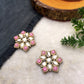 Pink Stones and Kundan Small Round Studs